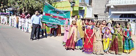 Teachers teach Telugu in English!