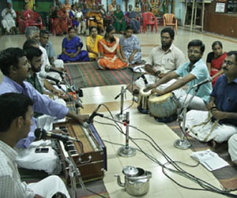 The 'Abhang' session in progress on Sunday evening.