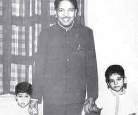 FAMILY ALBUM: A photo of DMK leader M Karunanidhi with his grandnephews Kalanidhi (right) and Dayanidhi Maran, published in DMK mouthpiece, Murasoli