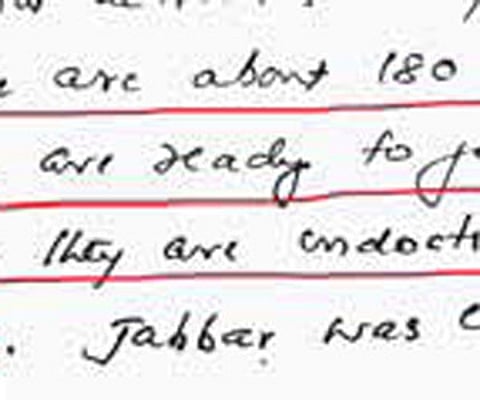 The portion of the statement given by Shabbir Ahammed Tali that refers to 180 Keralites willing to join the Jihad brigade.