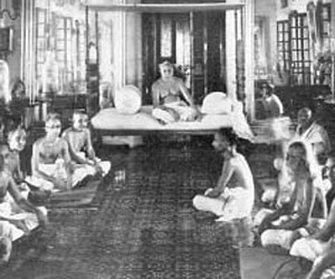 The sasthra sadassu presided over by the last Kochi King Rama Varma Pareekshith Thampuran.