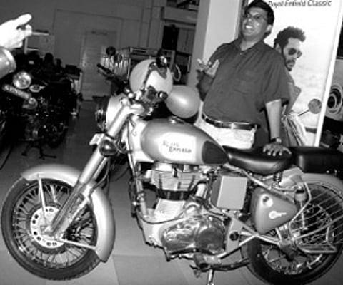 George Mathew with his new acquisition.