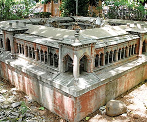 A model of erstwhile Moor Market is a neglected monument, lies in Broadway and is forgotten, Littered and abandoned. (Photo: Express)