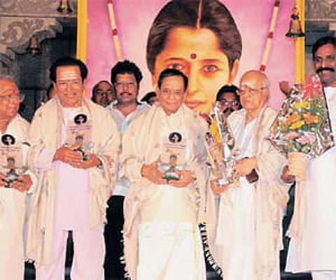 A galaxy of personalities associated with the music industry, including M S Viswanathan, M Balamuralikrishna, T K Ramamurthy, T M Soundararajan and Va