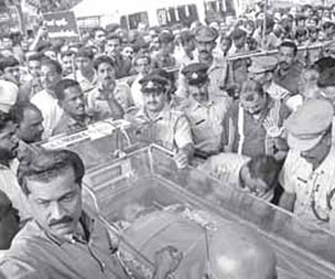 The crowd assembled at Kudavattur village to pay their last respects to Murali.