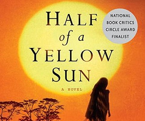 Cover of Adichie's book 'Half of a Yellow Sun'.