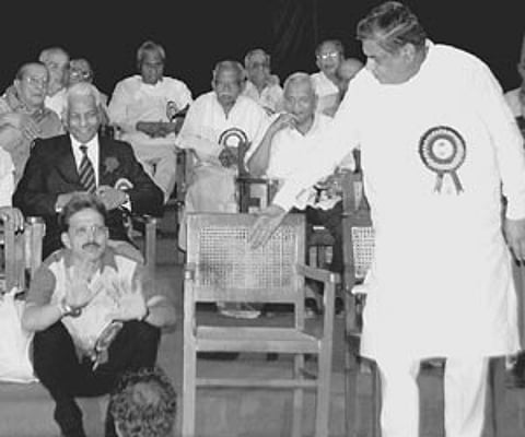 At a felicitation ceremony at the Bangalore Press Club in 2004.