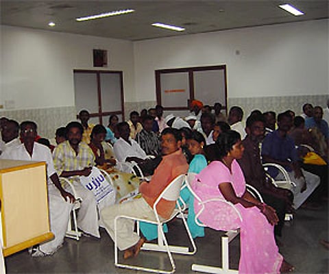 Patients at the free hospital. (IANS Photo)
