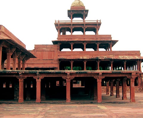 Sufi poetry in red sandstone