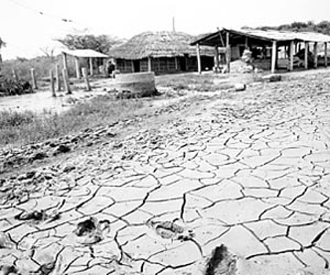 Aftermath of flood in Shaktinagar village near Raichur on Sunday.