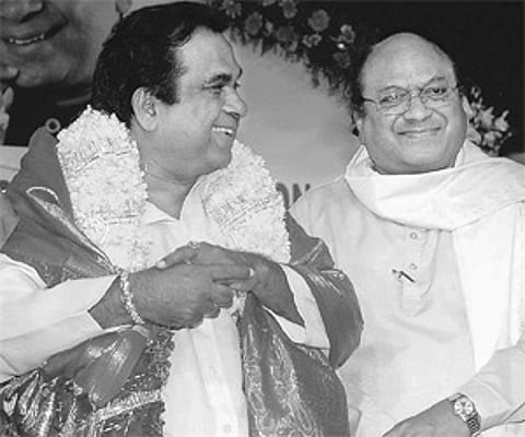 Actor Brahmanandam with C Narayan Reddy.
