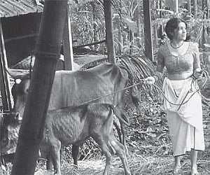 A scene from the film ‘Neelathamara’ , which began at the Vadakath Tharavadu in Aanakara in Palakkad district on Friday.