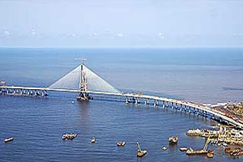 The Bandra-Worli Sea Link (BWSL) - India's first sea bridge. (IANS Photo)
