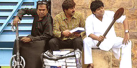 Neelima, Jagapatibabu and Masteru Atulith in ‘Maa Nanna Chiranjeevi’.(Sampurn Pix)