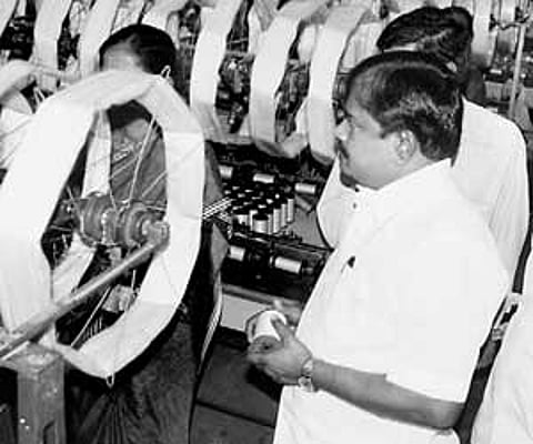 Subhash Bharani, chairman of Karnataka Silk Federation Corporation Limited visited the silk factory premises on Mananthavadi road, in Mysore on Saturd