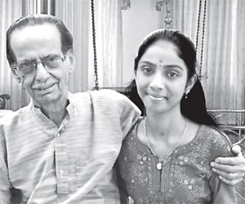 Ammu with Kavalam Narayana Panicker.