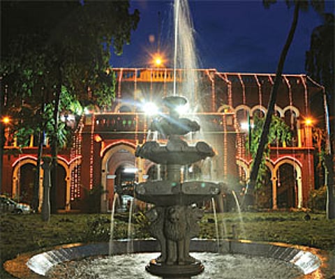 TN Archives and Historical Research at Egmore lit up on occasion of its centenary, on Thursday.