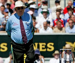 File Photo of veteran umpire David Shepherd. AP Photo