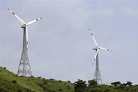 Power-generating windmill turbines are pictured in a Suzlon wind farm. (File photo: Reuters)