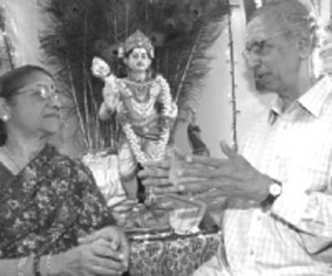 S R Subrahmanyan Ayyar and S Subbalakshmi, who are spreading the message of ‘Thiruppugazh’- a central work of mediaeval Tamil literature - to city fol