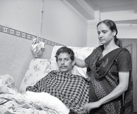 T J Joseph with his wife Salomi.