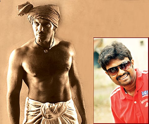 A still from 'Madrasapattinam', inset: director Vijay (Pics: ENS)