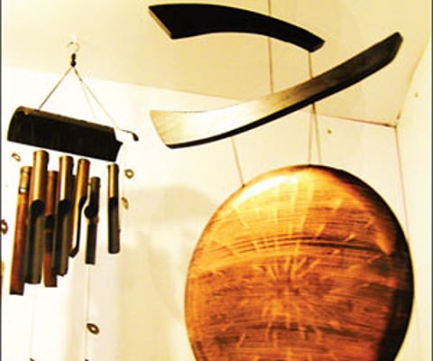 Soothing melody from wind chimes