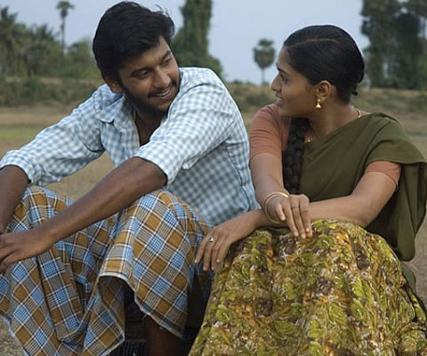 A still from 'Vamsam' featuring Arulnidhi and Sunaina (Pic: ENS)