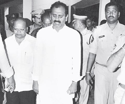 Former TTD chairman B Karunakar Reddy being taken to SVRR government hospital in Tirupati on Tuesday.