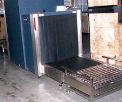 The new X-ray Baggage Scanner installed at the main entrance of the Thiruvananthapuram Central Railway Station. ENS