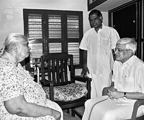 File picture of Pappa Umanath interacting with CPM general secretary Prakash Karat