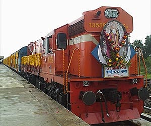 The inaugural Shirdi-Dadar Express. (Photo: IANS)