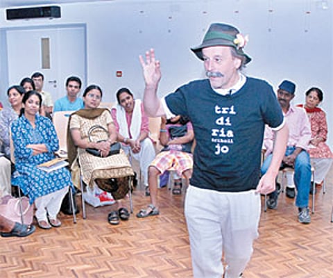 The storytelling session in progress | a raja CHIDAMBARAM