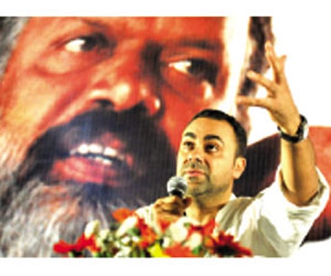 Elyes Baccar delivering Aravindan Memorial Lecture organised as part of the 16th IFFK at Sree Theatre in Thiruvananthapuram on Wednesday.