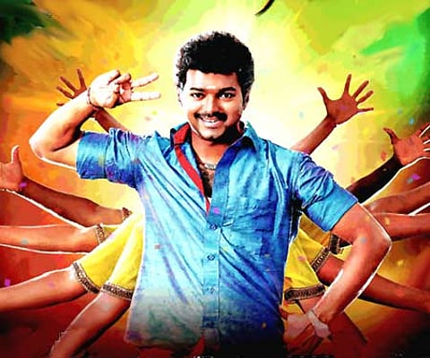 The poster of 'Velayudham'.