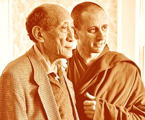 Nicholas Vreeland with his guru Rato Khyongla Rinpoche