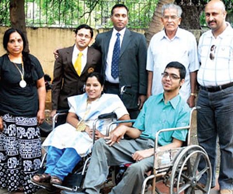 Some of the participants of the Paralympic Swimming Championship.
