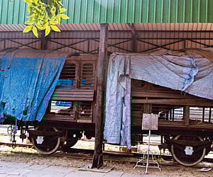 A bogie being restored