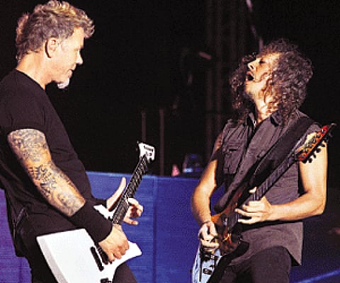 Members of Metallica, the heavy metal band, performed live for the first time in Bangalore on Sunday | Nagesh Polali