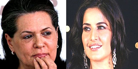 Congress President Sonia Gandhi and Katrina Kaif (Pic: Sampurn Wire)