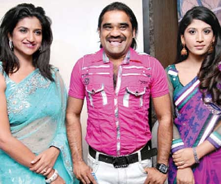 S K Bashid with Rishika Singh (left) and Ayesha (right) | express photo