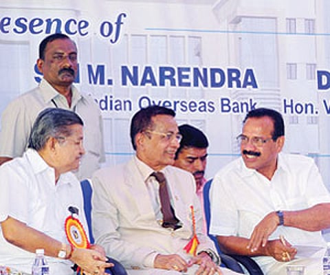 CM D V Sadananda Gowda having a word with Education Minister Dr V S Acharya at the inauguration | EPS