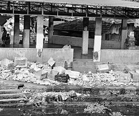 Thermocol boxes left in the open at Champakkara Market in Kochi |manu r mavelil