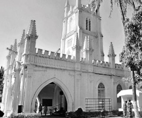 A view of the Holy Trinity Church in Bollaram