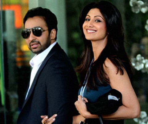 Rajasthan Royals coowners Shilpa Shetty and Raj Kundra (PTI file photo)