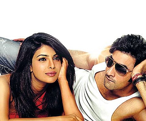 A still from 'Anjaana Anjaani' (Pic: ENS).