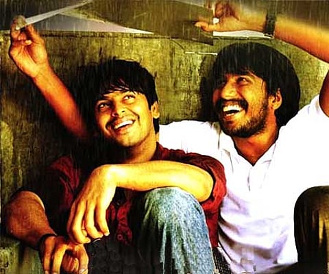 The poster of 'Drohi' featuring Srikanth and Vishnu.