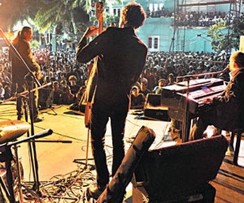 The band during one of their performances abroad | Express Photo