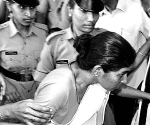 Sobha John being produced in the Aluva JFCM Court on Friday.