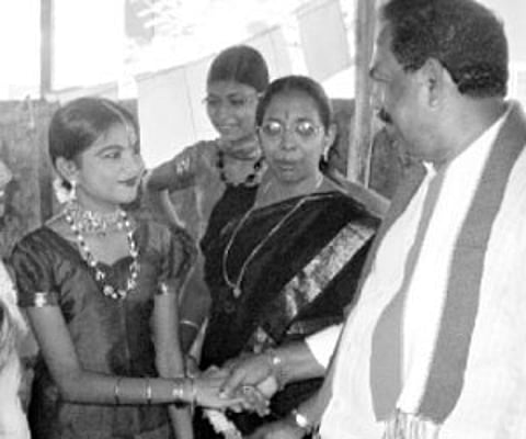 Mambaram Divakaran, the UDF candidate for Dharmadam constituency, on campaign trail| Express Photo.